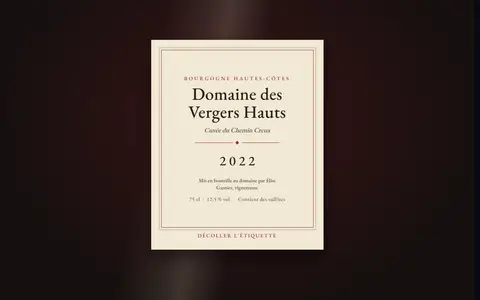 Aperçu du style Étiquette de vin