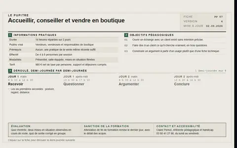 Aperçu du style Fiche de programme