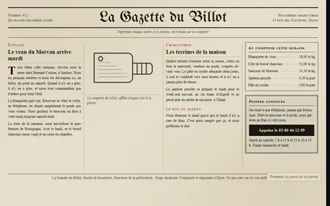 Aperçu du style Gazette ancienne